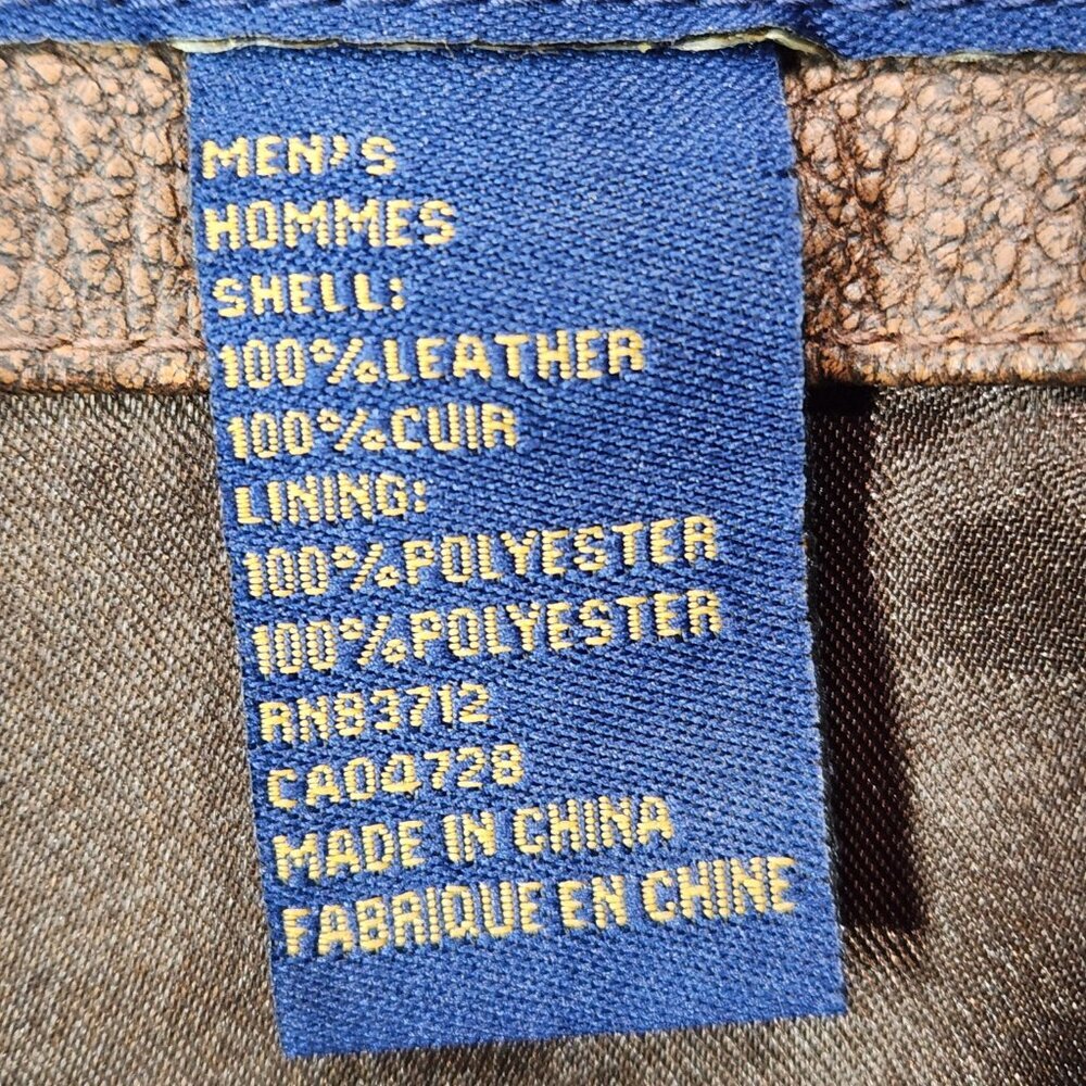 Vtg Browning Gold Brown Leather Jacket Men's XL TG Shoulder Patch Zip Logo - Picture 11 of 16